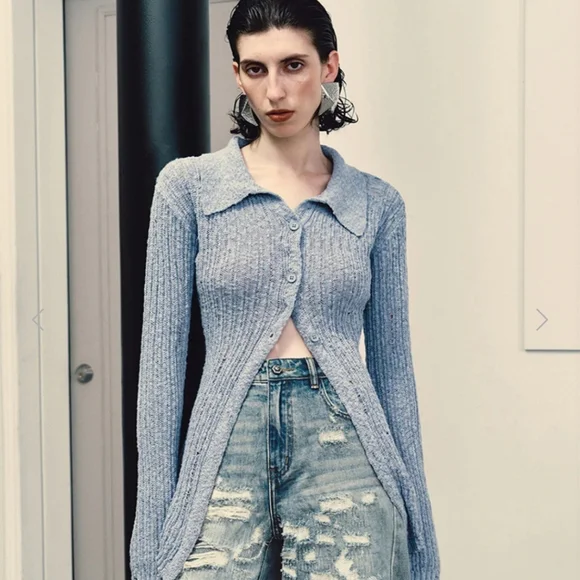 NWT URBAN REVIVO SKATER SKINNY KNITTED CARDIGAN - Picture 1 of 9